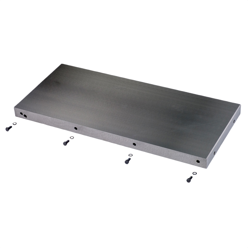 Flat rectangular metal base for woodworking stationary tools in power tools and machinery collections