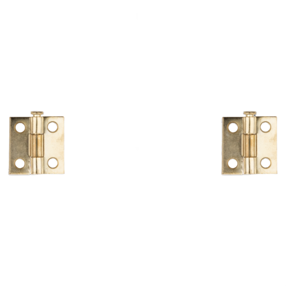 Pair of 1-inch brass narrow hinges with loose pin design for use in door knobs and hardware collections under $50