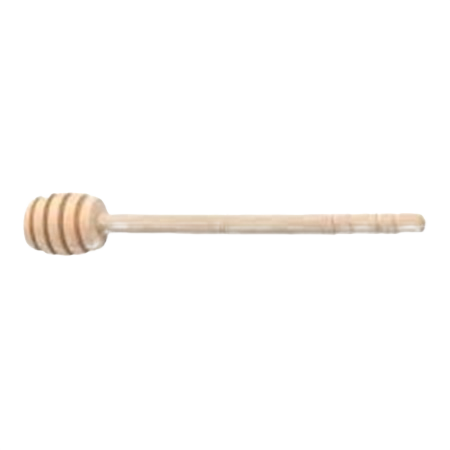 Light wooden honey dipper stick with grooved head and smooth handle for kitchen and home use tools