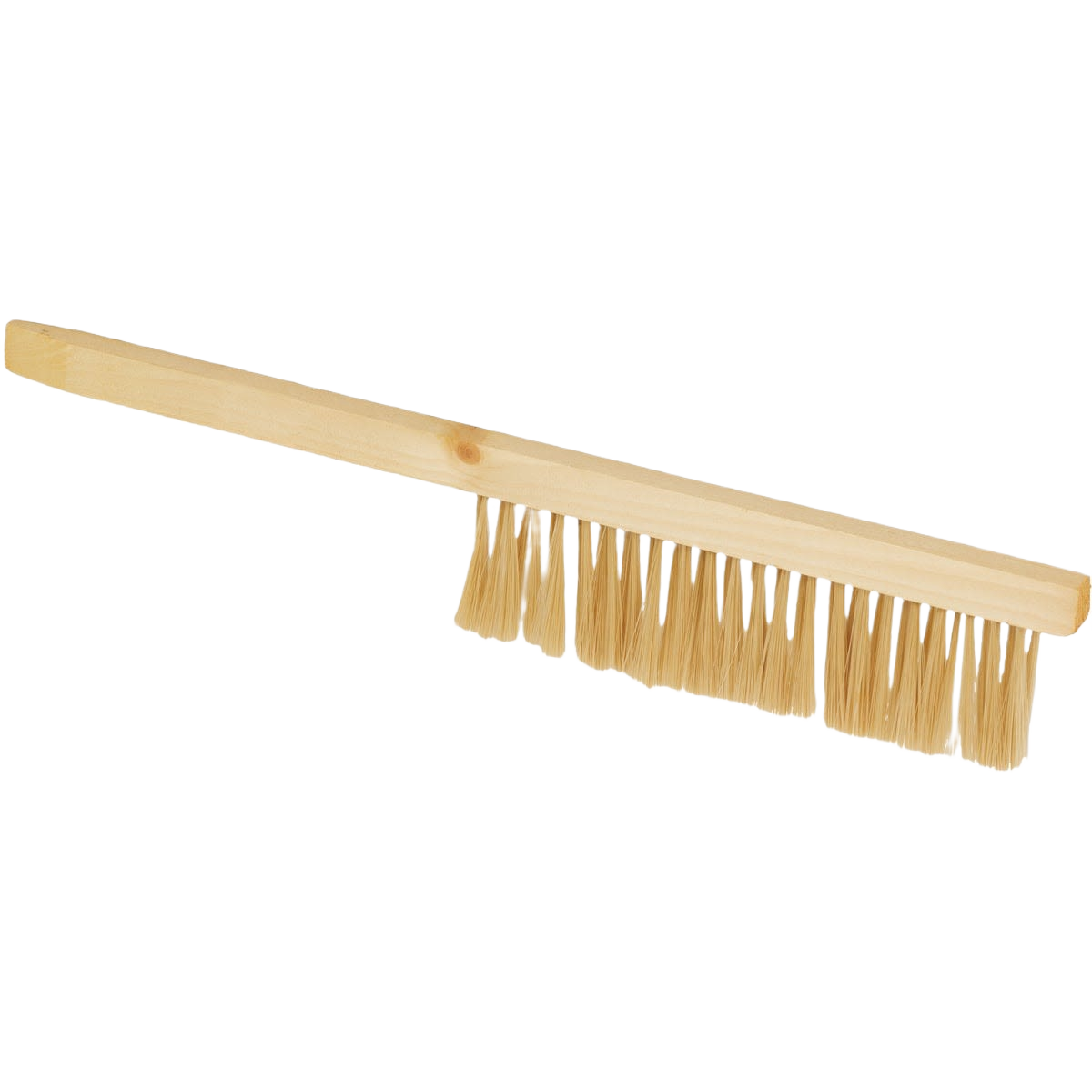 Wooden beekeeping brush with natural bristles for gentle hive cleaning in tools and home improvement tasks