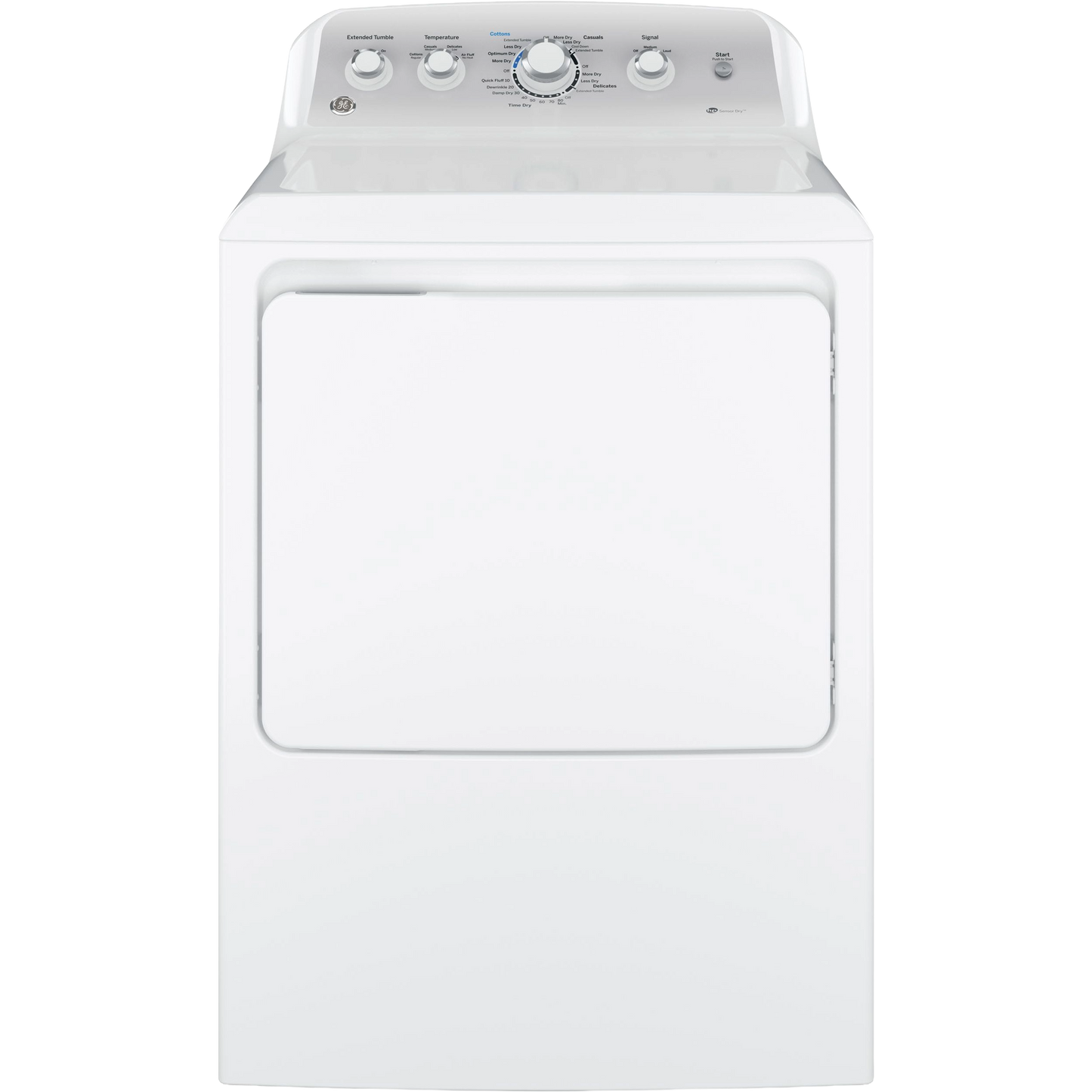 GE® 7.2 cu. ft. Capacity aluminized alloy drum Gas Dryer with Sensor Dry