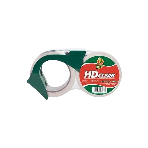 Clear heavy duty packaging tape with green dispenser, suitable for home improvement and paint supplies collections