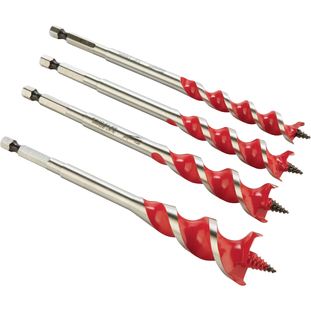 Set of four 6-1/2 inch double-wing wood drill bits with hex shanks in power tool accessories under $50 collections