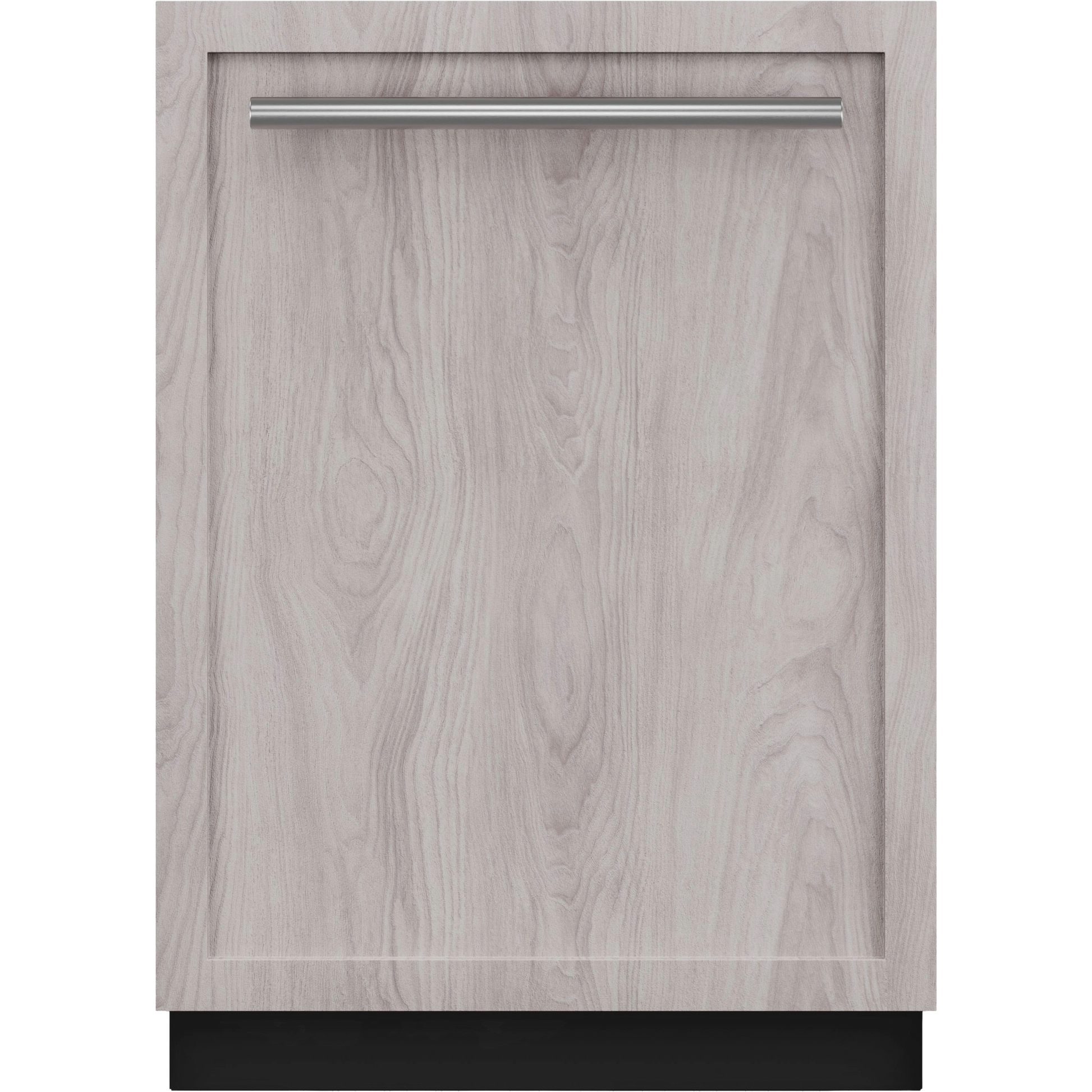 24-inch custom panel ready dishwasher front with wood grain finish and horizontal handle from Dishwashers collection