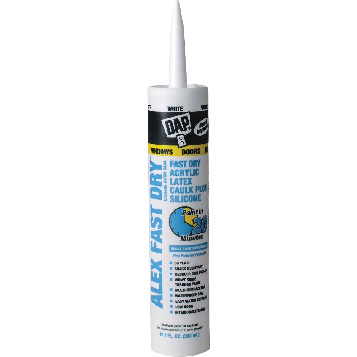 White acrylic latex caulk tube for windows and doors in home improvement Paint & Supplies collections under $50