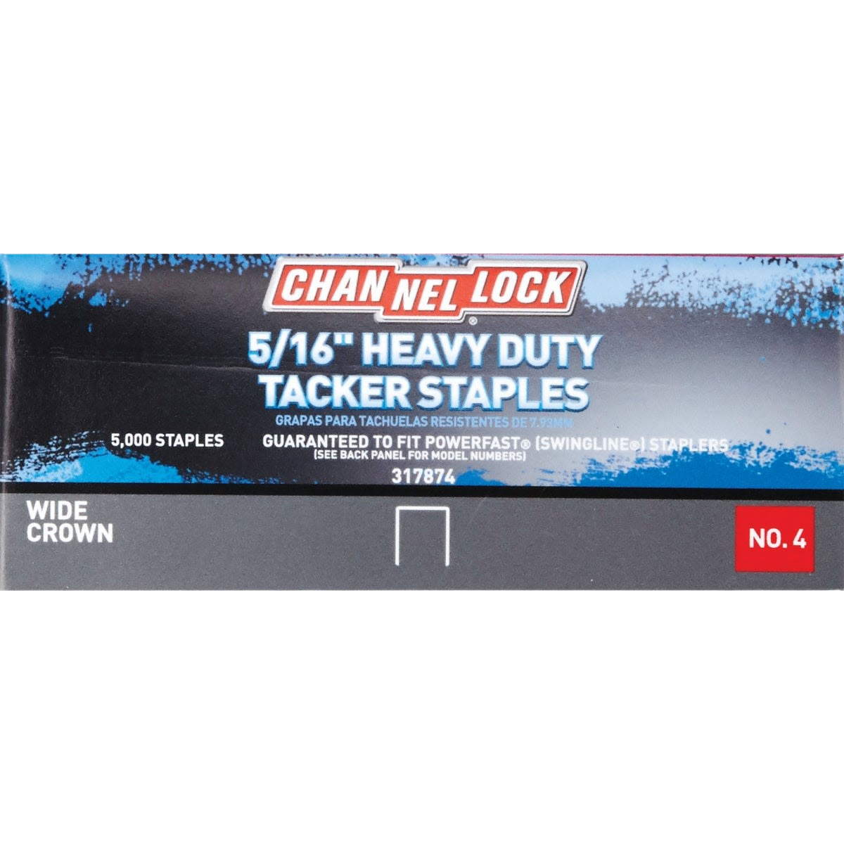 Box of 5,000 heavy duty 5/16 inch wide crown tacker staples for tools and home improvement projects