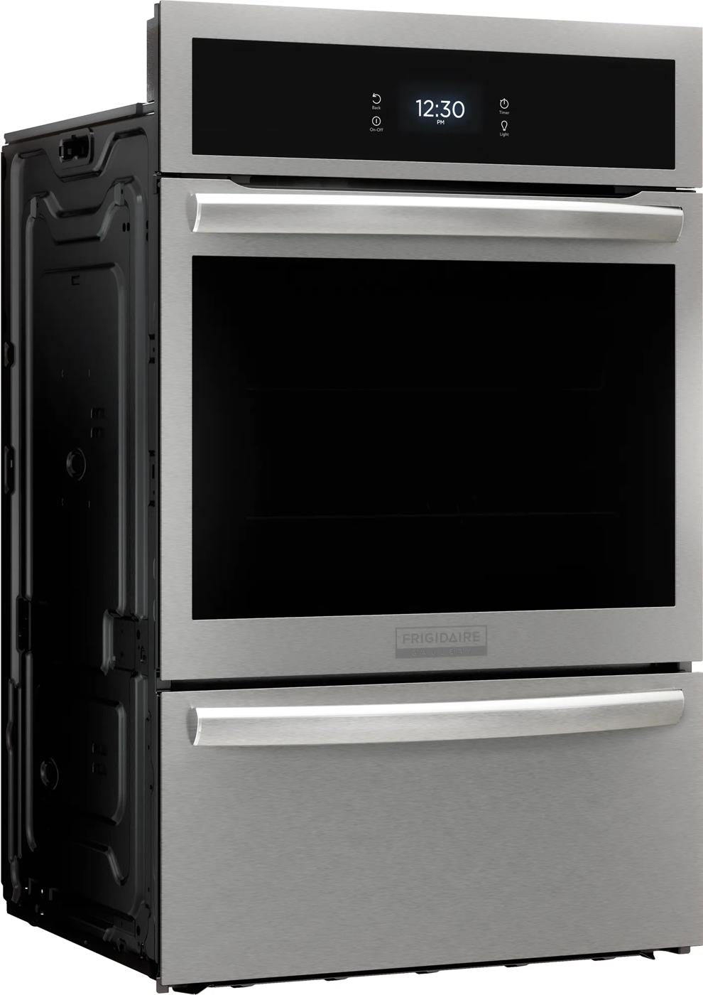 Stainless steel 24-inch single gas wall oven with air fry feature and digital touch display in kitchen appliances collection