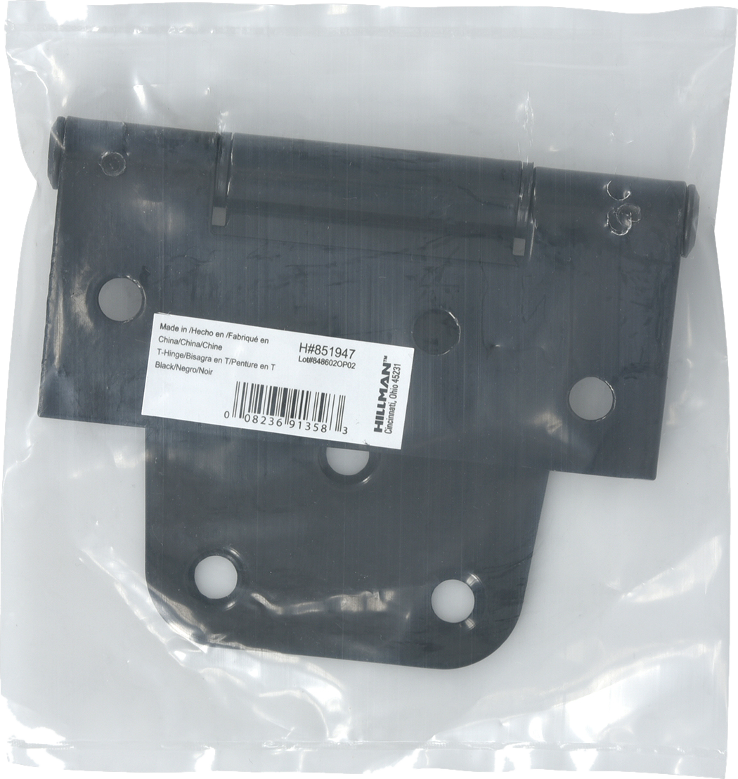 Hardware Essentials 3-1/2" Heavy Duty T-Hinge Black, 2-Pack