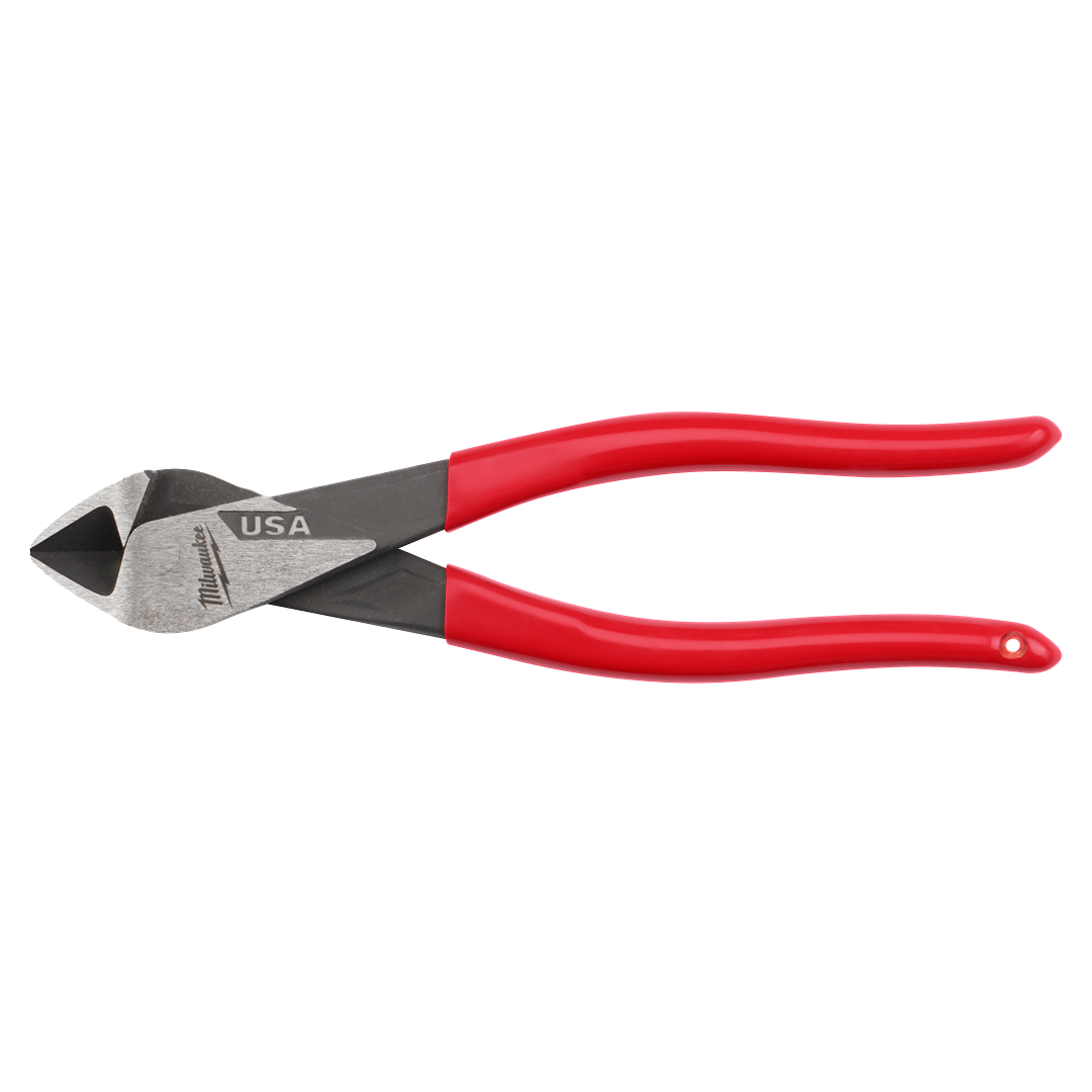 Red-handled diagonal cutting pliers with sharp jaws for precise wire cutting in tools and home improvement tasks