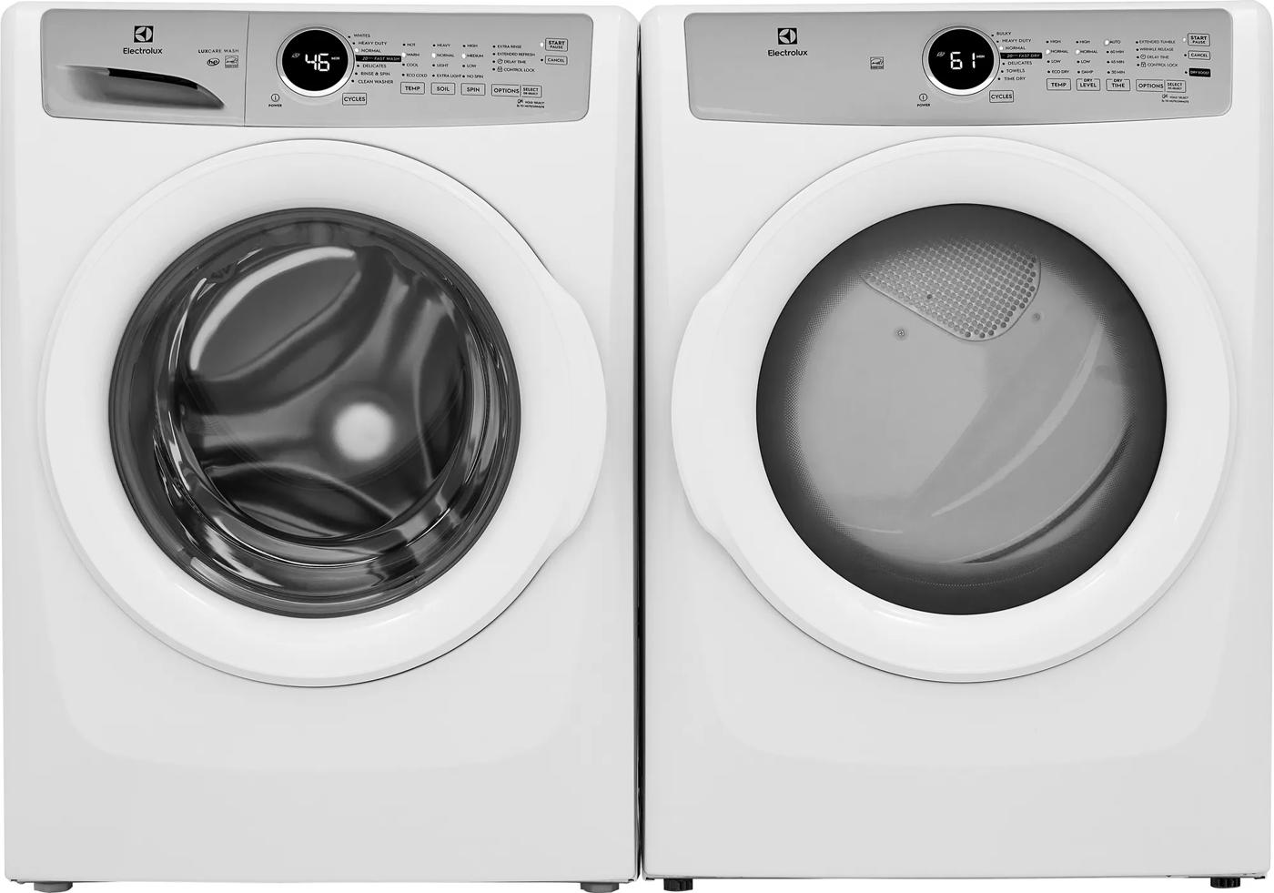 Front load washer and gas dryer pair with digital displays from Dryers, Appliances, All Products, and Washers & Dryers collections
