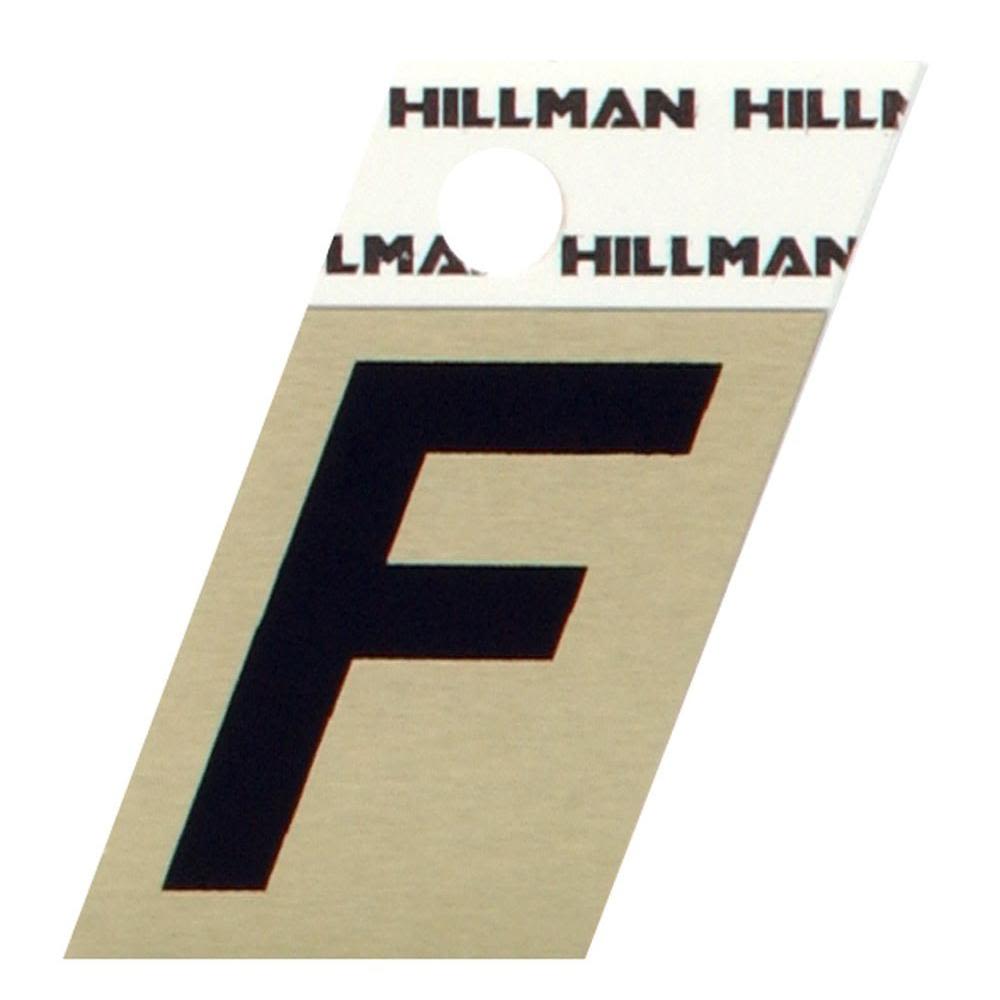 Black letter F sticker on gold anodized aluminum for home improvement and hardware projects under $50 collections