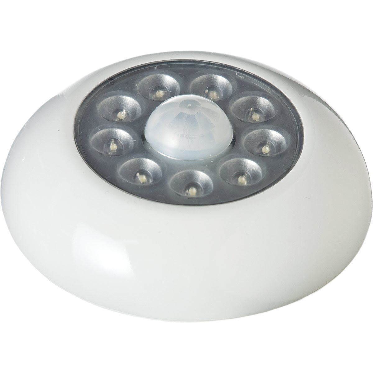 White 9-bulb LED battery tap light with motion sensor for outdoor lighting and home improvement under $50 collection