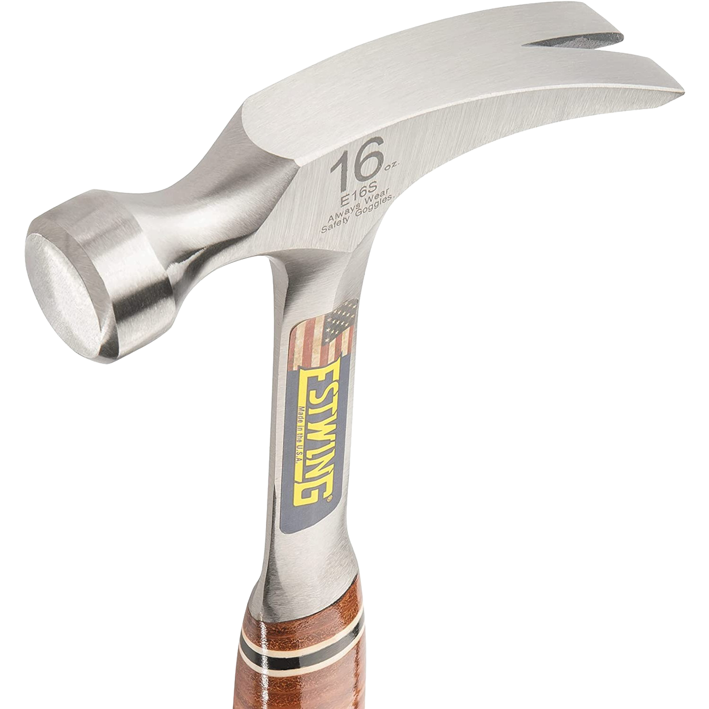 Steel claw hammer with leather-covered handle, forged head for woodworking and hand tools under $100 collection