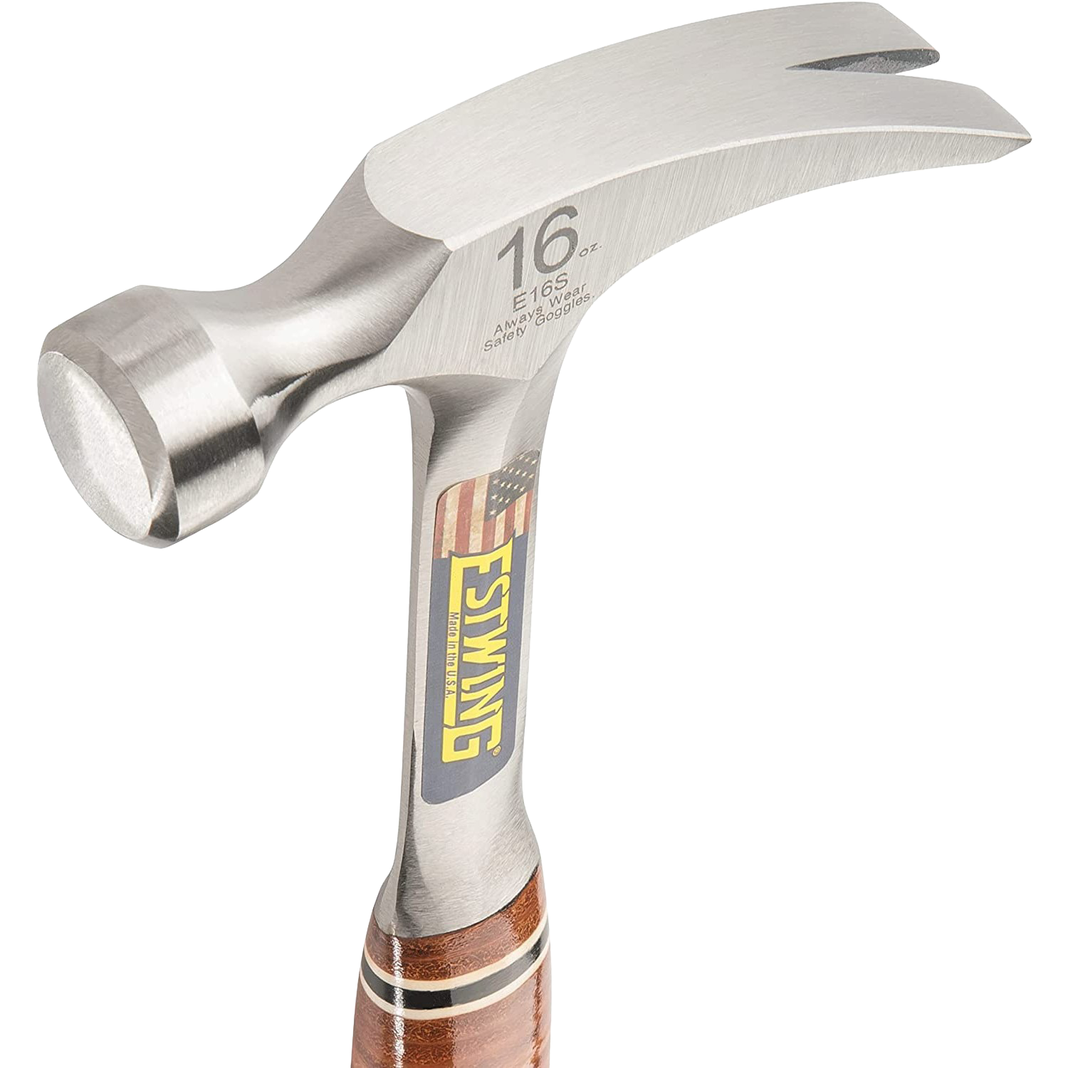 Steel claw hammer with leather-covered handle, forged head for woodworking and hand tools under $100 collection