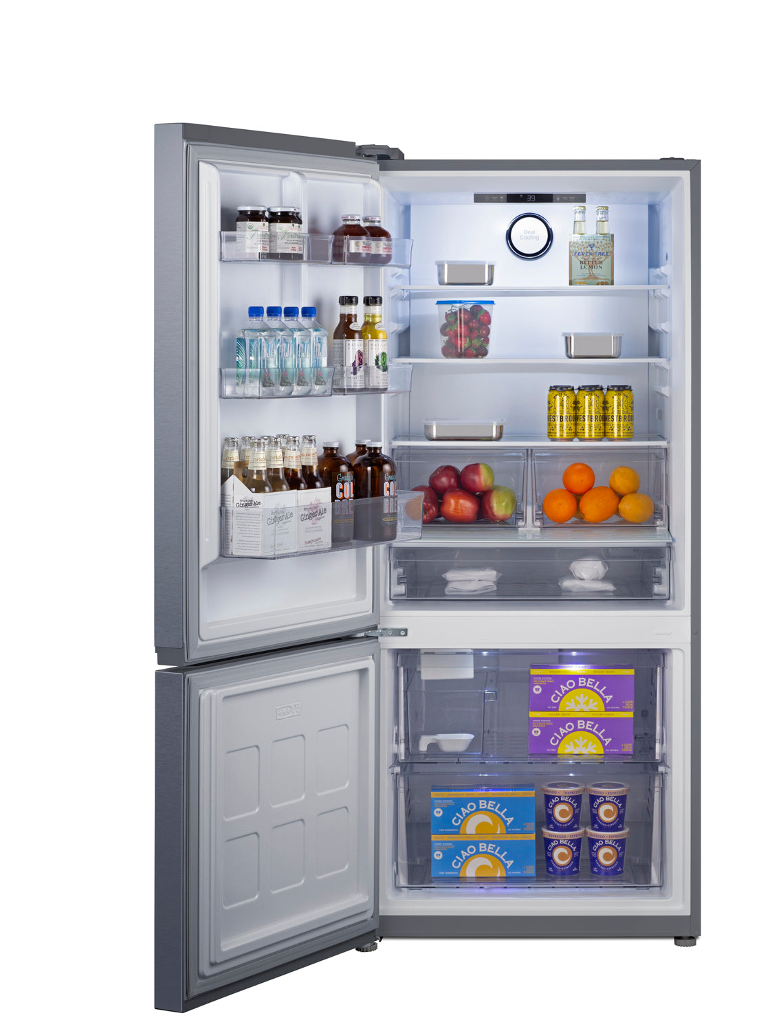 30" Wide Bottom Freezer Refrigerator with Icemaker, Counter Depth