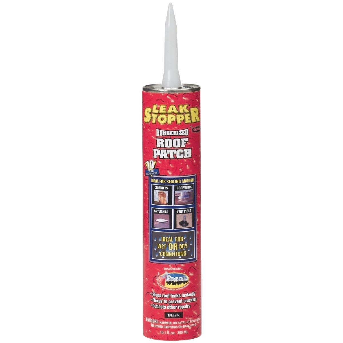 Black Jack rubberized roof patch in red cartridge for sealing leaks on vents and skylights in hardware under $50 collections