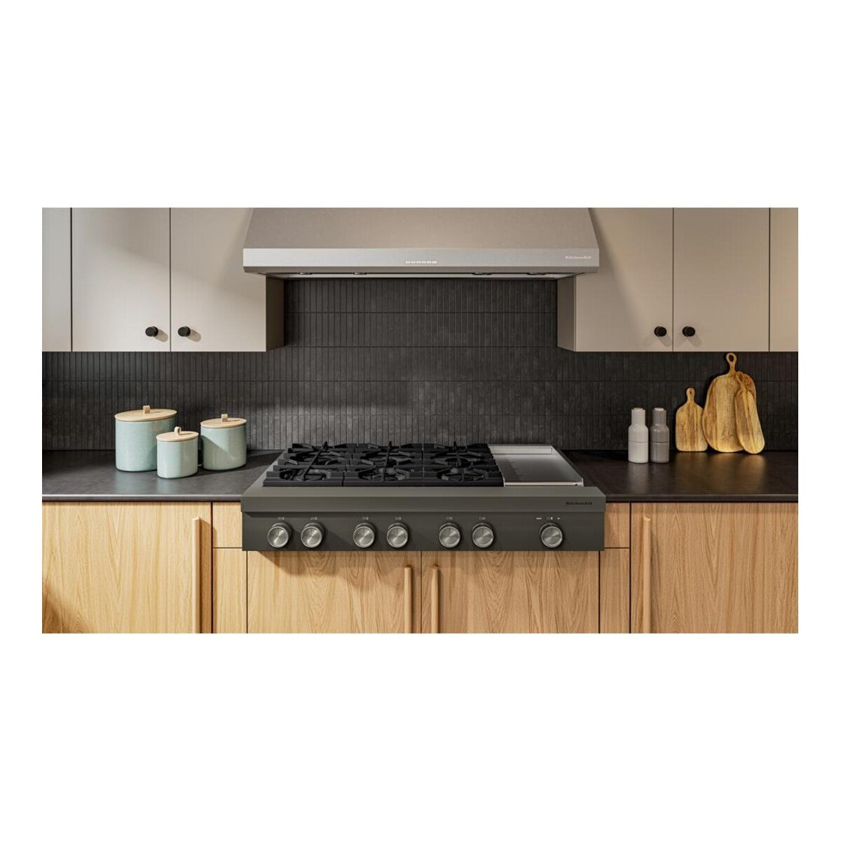 KitchenAid® 48-inch 6-Burner Gas Commercial-Style Rangetop with Griddle