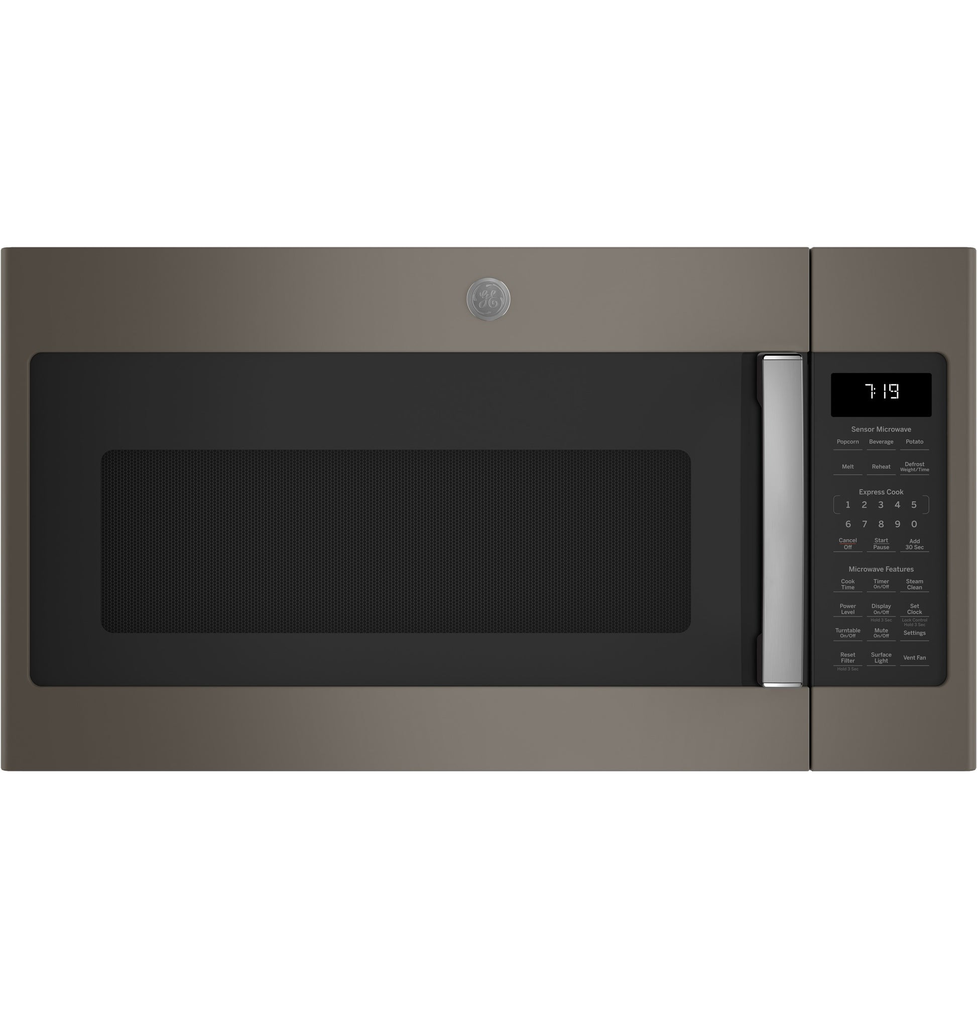 Over-the-range sensor microwave oven with digital control panel and stainless steel handle for kitchen appliances collection