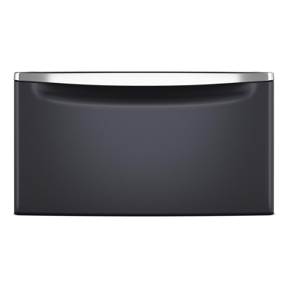 Black laundry pedestal drawer with integrated handle for storage in Appliance Parts & Accessories collection