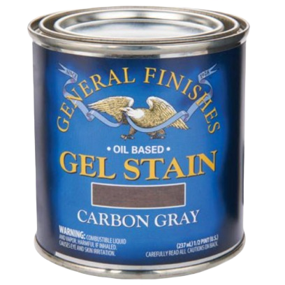 General Finishes oil-based gel stain in carbon gray for wood finishing in stains and sealers collections