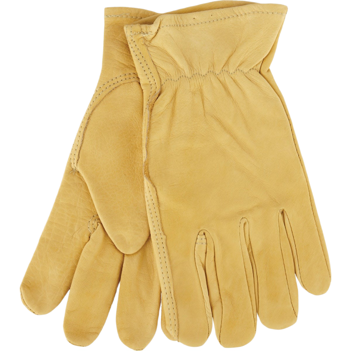 Pair of tan top grain cowhide leather work gloves designed for durability in hardware and safety tasks under $50 collection