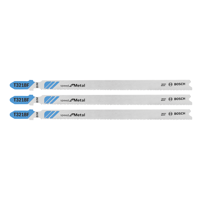 Three Bosch metal cutting jigsaw blades with T-shank design for woodworking and tool accessories under $50 collections