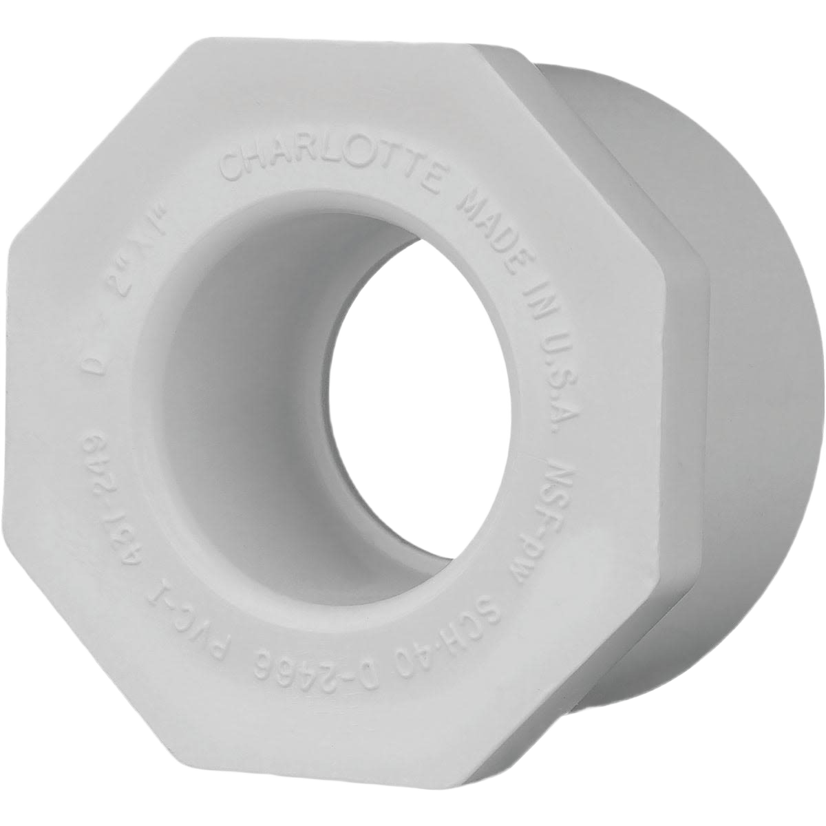 White PVC reducing bushing for plumbing fittings in Pipes & Fittings and Under $50 collections