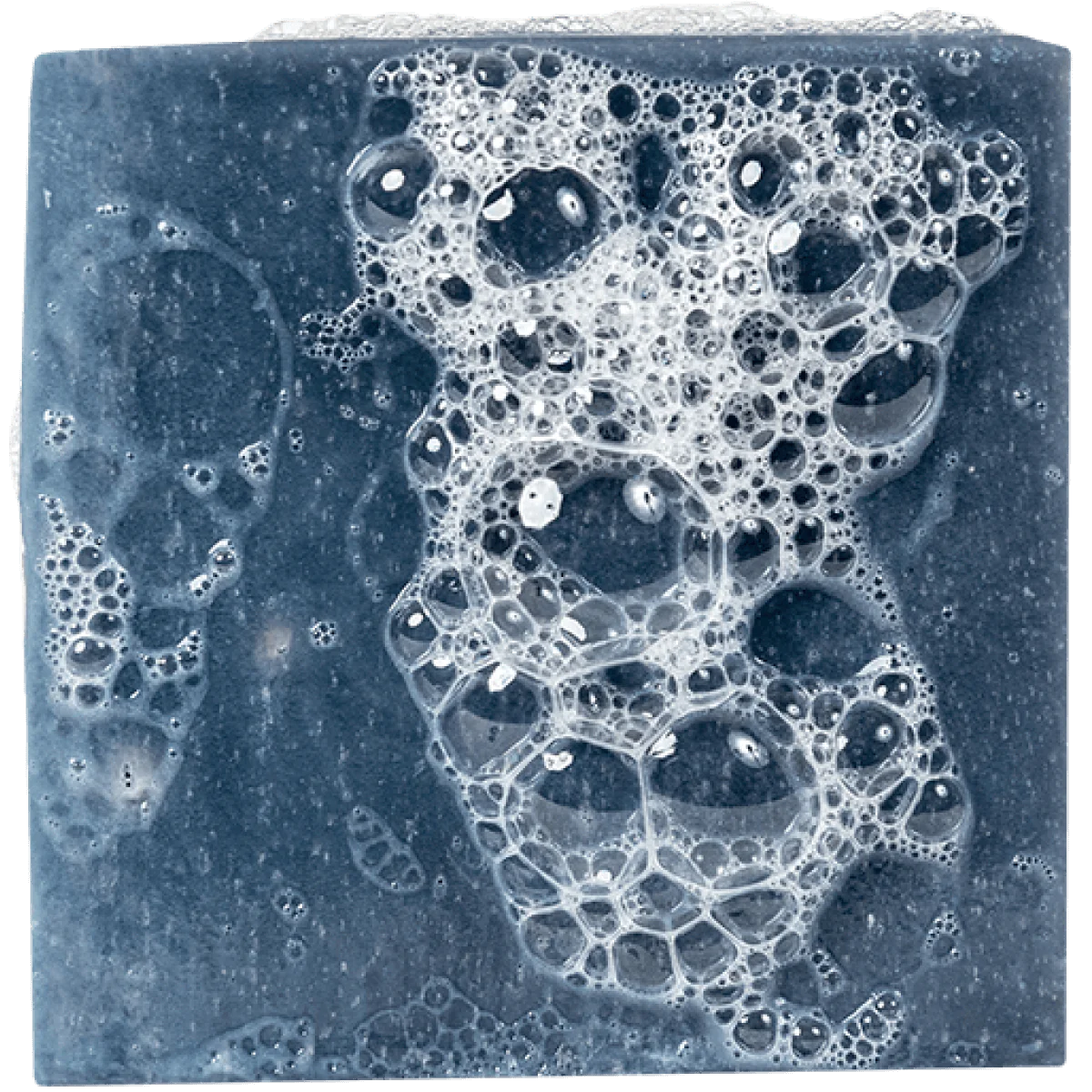 Foamy blue-gray soap bar with rich lather for men's grooming in Health & Beauty and Skin Care collections