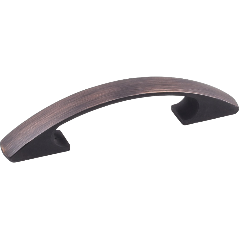 Brushed oil rubbed bronze cabinet pull with curved design for furniture hardware in home improvement collections under $50