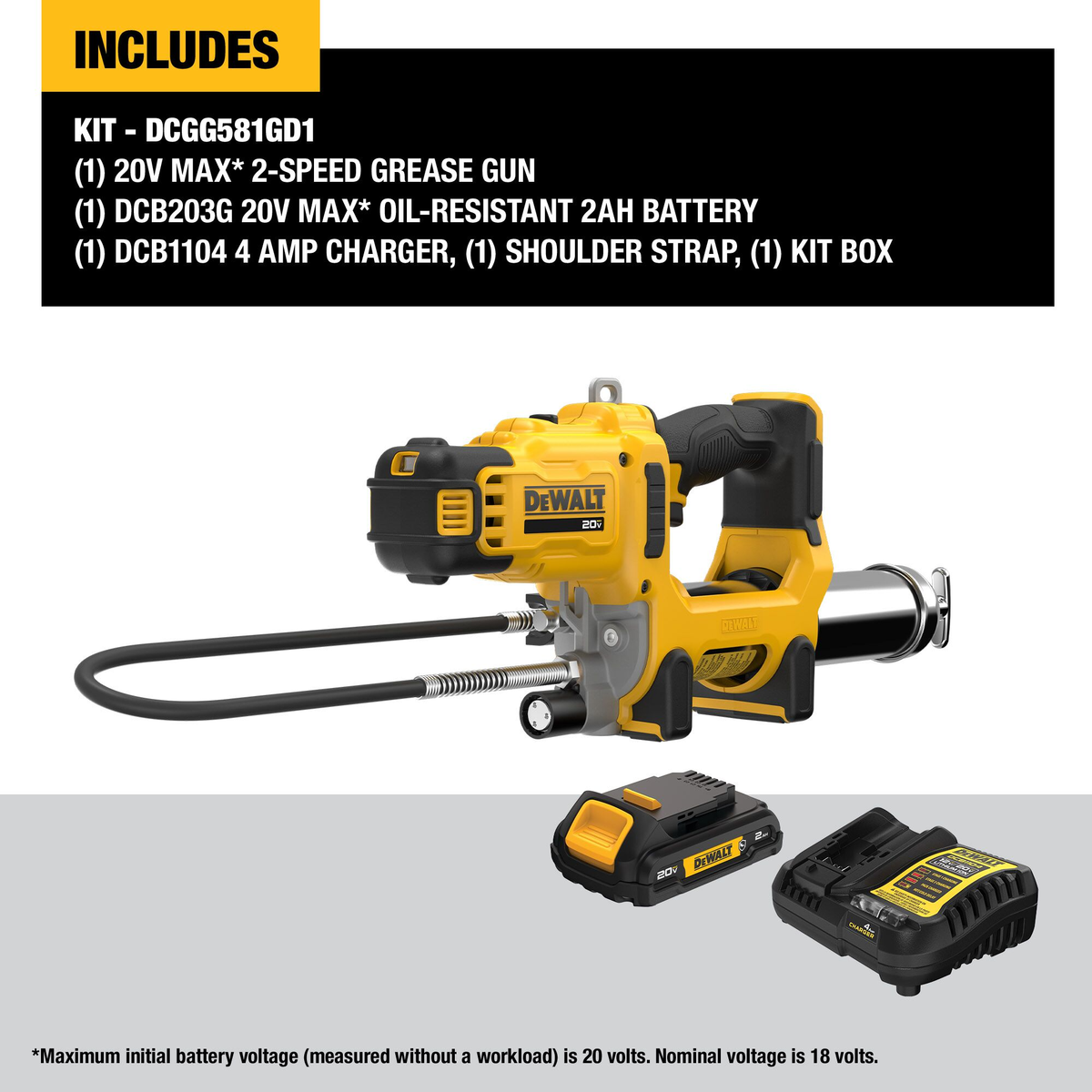 DEWALT 20V MAX* 2-Speed Grease Gun Kit