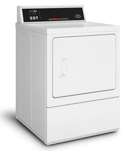 White commercial gas dryer with rear controls and front load door in Dryers and Gas Dryers at Hartville Hardware