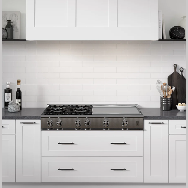 Matte ice white glazed wall tile in elongated rectangular pattern installed as kitchen backsplash for home improvement