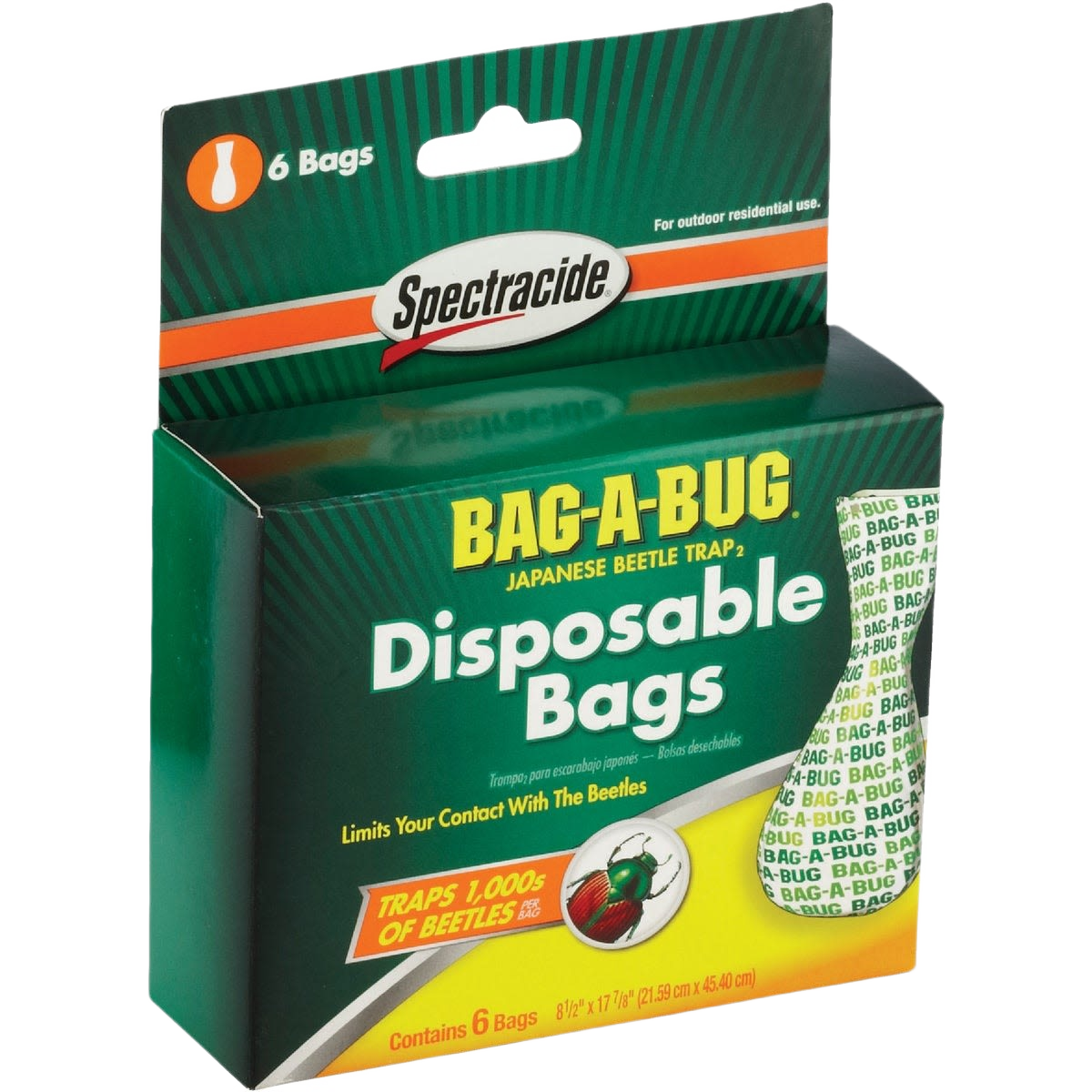 Pack of six disposable plastic replacement bags for Japanese beetle traps in insect and pest control collections under $50