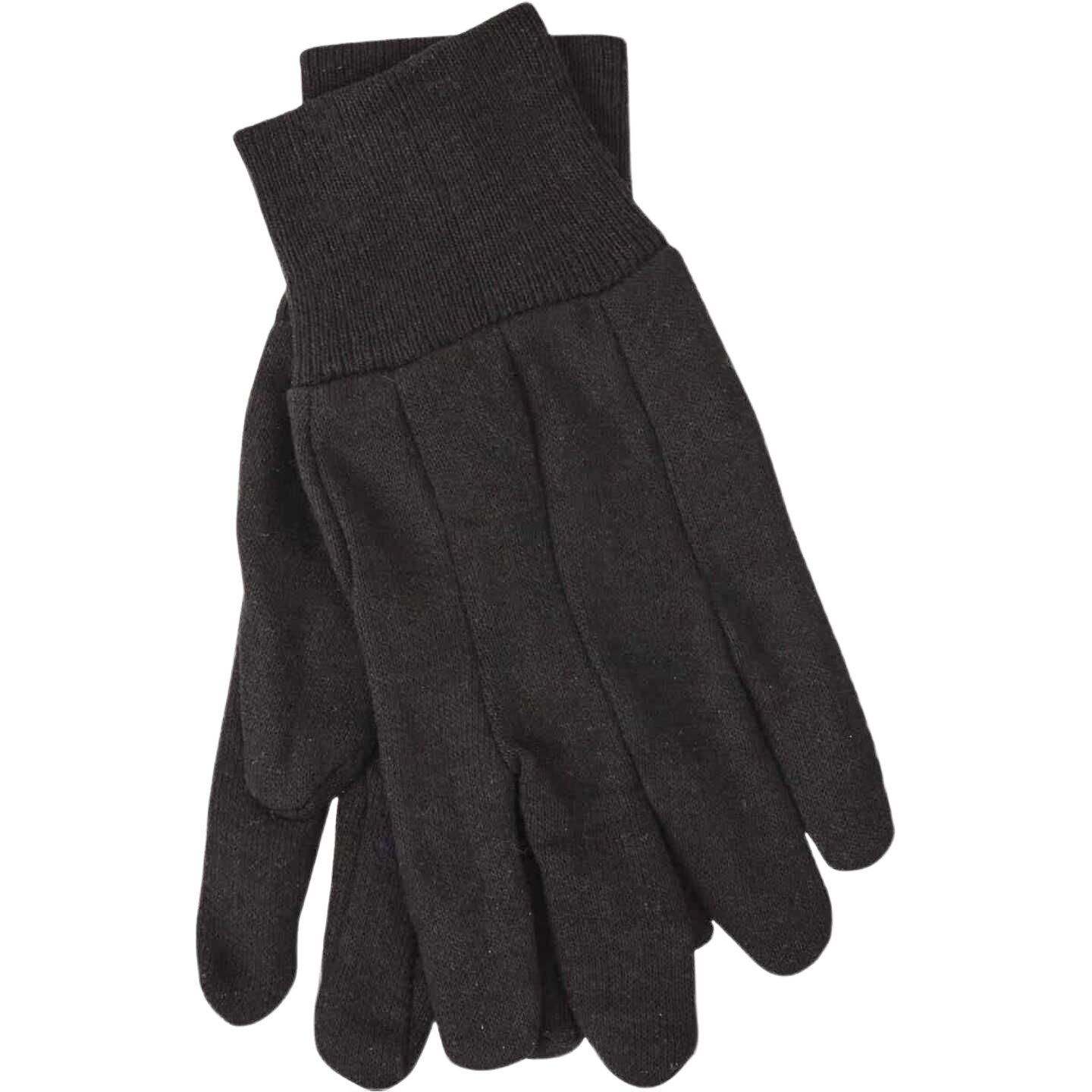 Pair of black jersey work gloves with ribbed cuffs, ideal for safety and hardware tasks under $25 collections