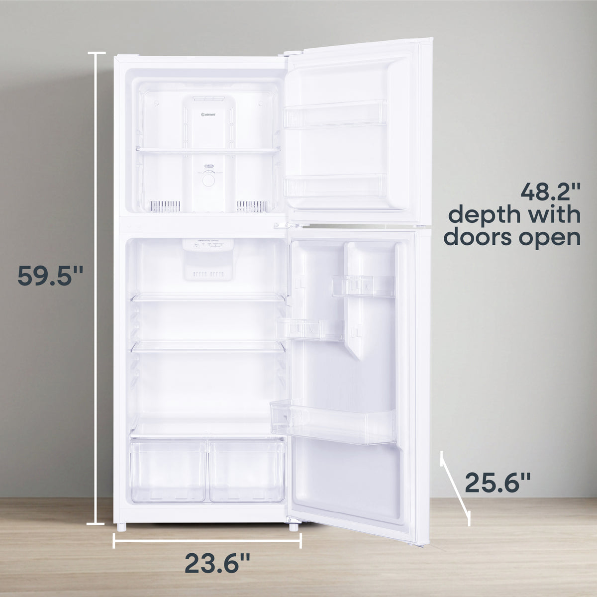Element Electronics 10.1 cu. ft. Top Freezer Refrigerator - White, ENERGY STAR (ENR10TFGBW)