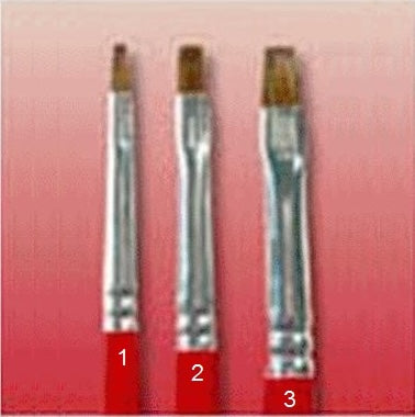 Set of three red-handled artist brushes with red sable bristles for oil and acrylic painting in Wooster Brush collection