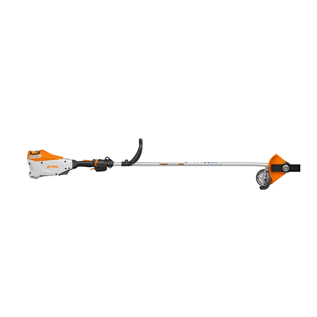Battery-powered curved shaft edger with ergonomic handle for precise lawn edging in outdoor power tools and lawn care collection