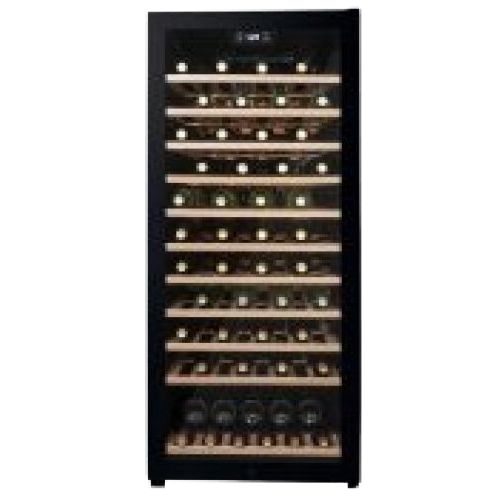 94 Bottle Wine Cooler,Side Mount Pocket Handle,Natural Beechwood Shelves