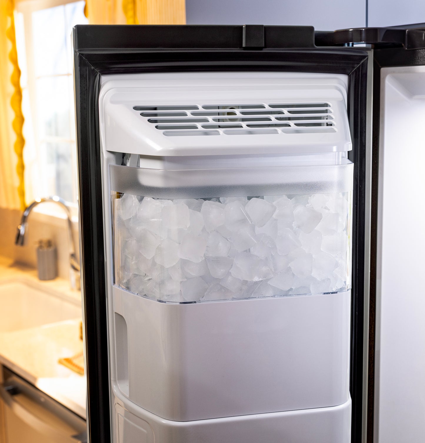 GE® 23.6 Cu. Ft. Counter-Depth Side-By-Side Refrigerator with Extra Tall Dispenser and In-Door Icemaker