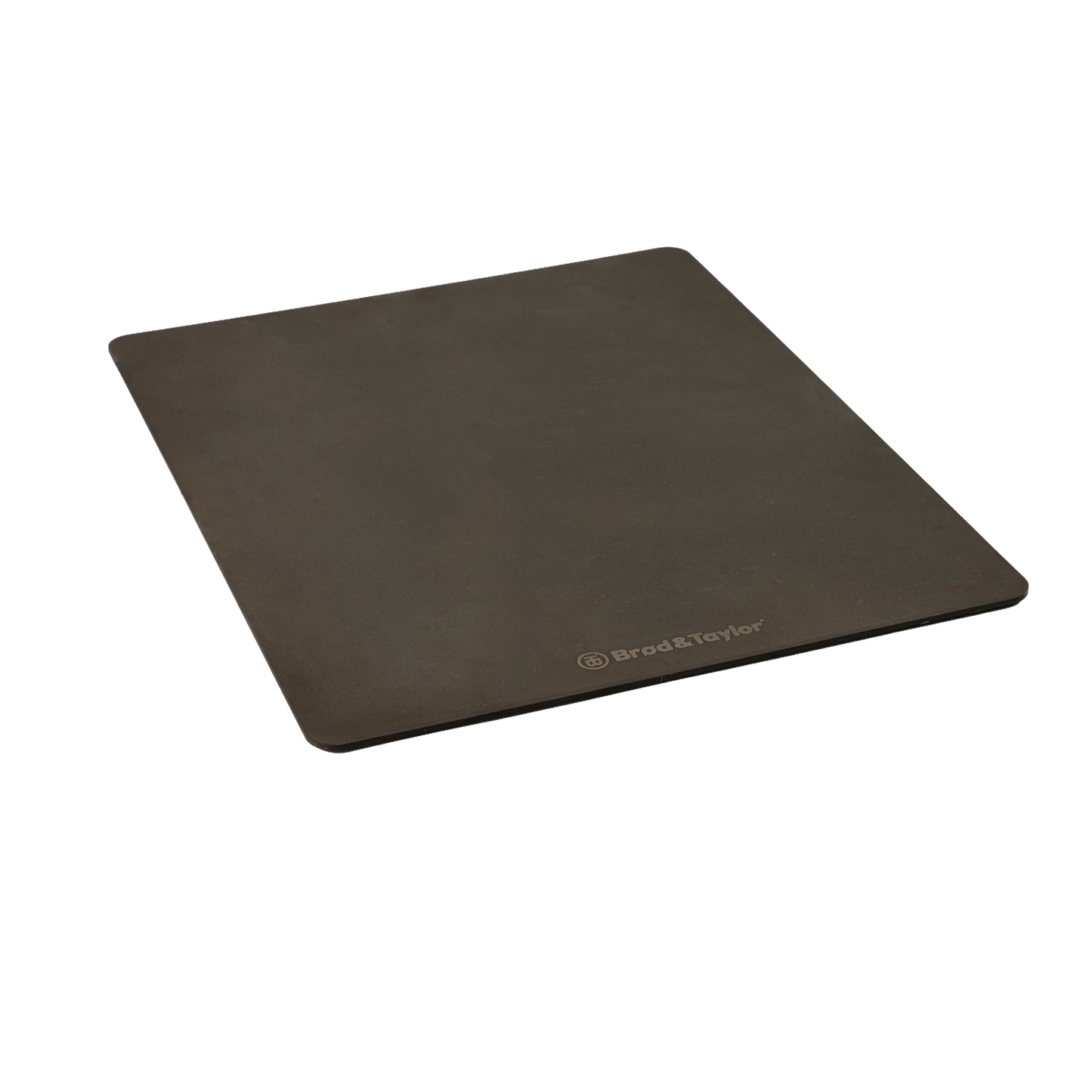 Rectangular black steel baking surface with subtle logo, designed for Kitchenware and Bakeware collections.