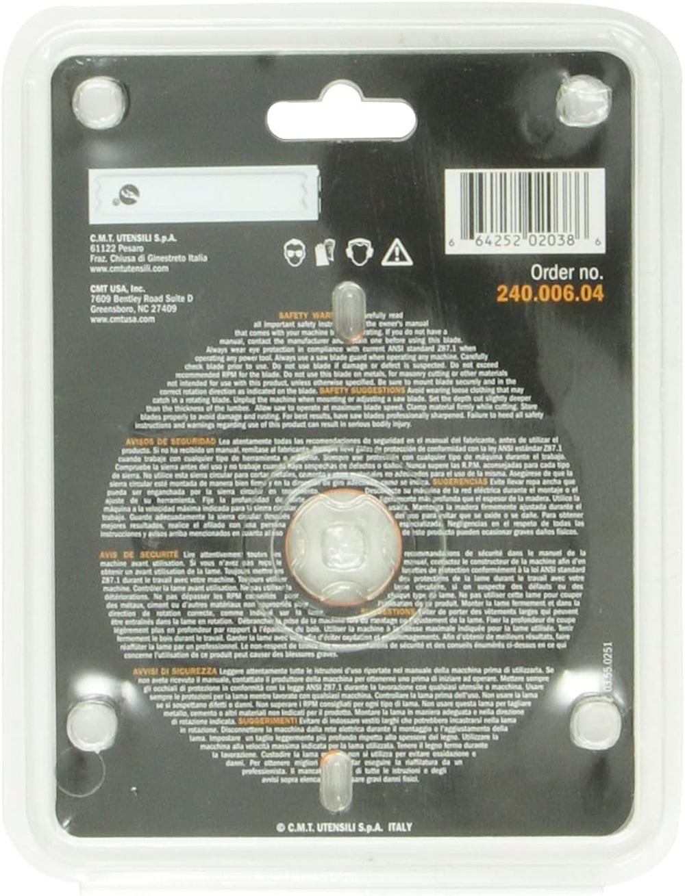 CMT Orange Tools 4" x 22mm 6T Biscuit Joiner Blade