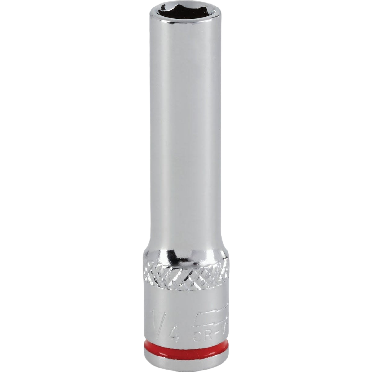 1/4 inch drive deep socket with 6-point design for precise fastening in hand tools and woodworking collections
