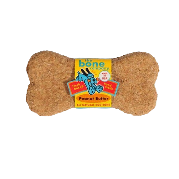 Peanut butter flavored natural dog biscuit in bone shape, fresh baked and handmade for pet treats under $50 collections