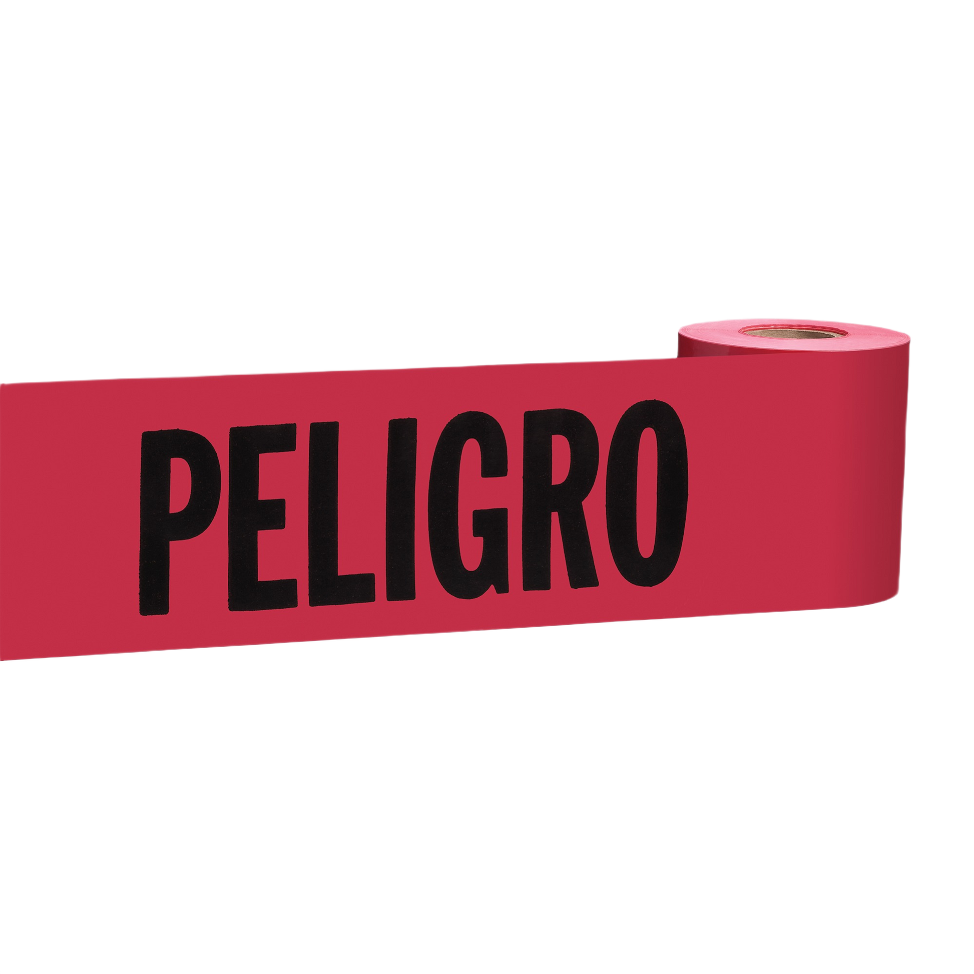 Roll of red warning tape with bold black "PELIGRO" text for hazard marking in home improvement and safety tools collections