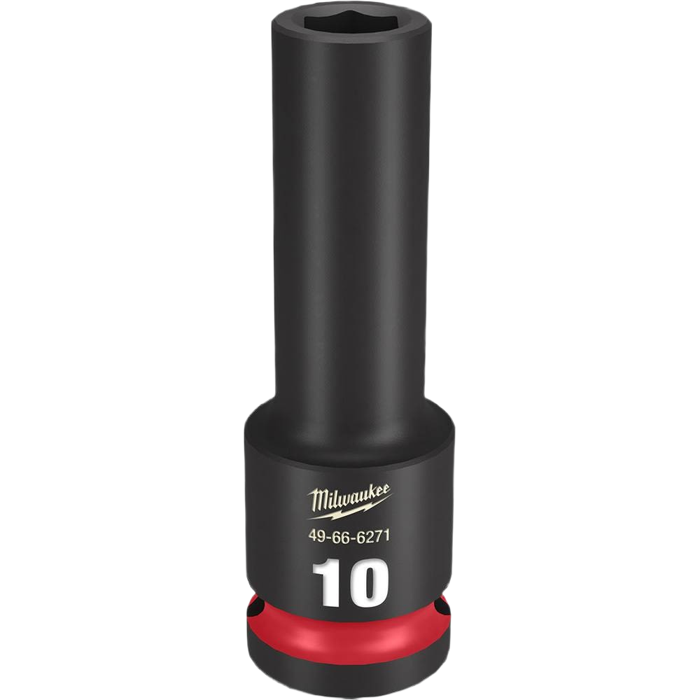 Deep 10-mm 6 point impact socket with durable forged steel construction for heavy-duty home improvement tasks