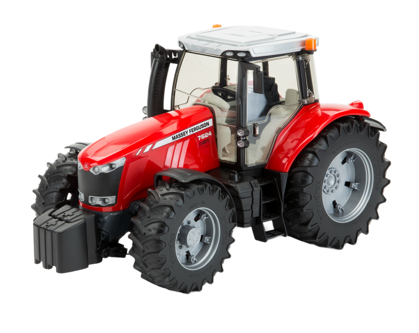 Red Bruder Toys Massey Ferguson 7624 tractor model with detailed tires and cabin in Vehicles & Remote Controlled Toys collection