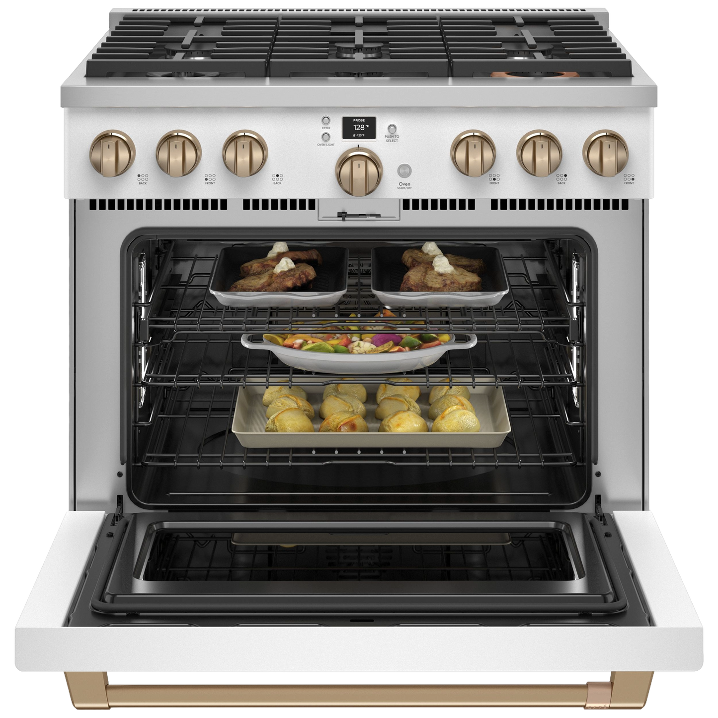 CAFÉ™ 36" Smart Dual-Fuel Commercial-Style Range with 6 Burners (Natural Gas)