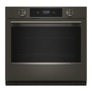 30-inch black ore smart electric single wall oven with LED touchscreen and backlit knobs in KitchenAid collection