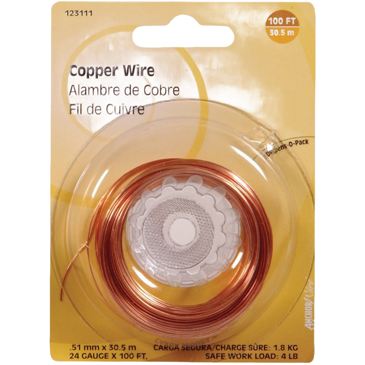 Roll of copper wire in clear plastic case, used for hardware and home improvement projects under $50