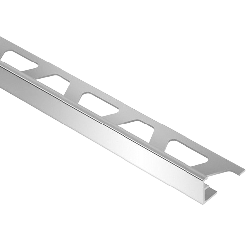 Aluminum tile edging strip designed for floor protection and decorative finish in tile flooring collections